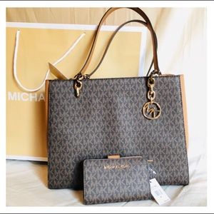 Michael Kors Sofia LG Tote Jet Set Travel Wallet